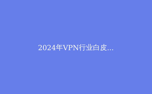 2024年VPN行业白皮书：解锁数字边界的底层逻辑与未来趋势 - 2